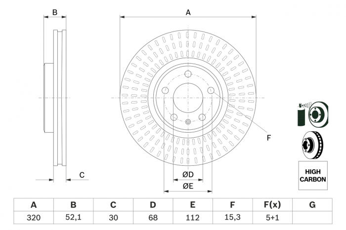 Disc frana fata BOSCH 0986479753 [4]