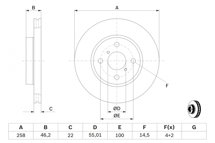 Disc frana fata BOSCH 0986479363 [3]