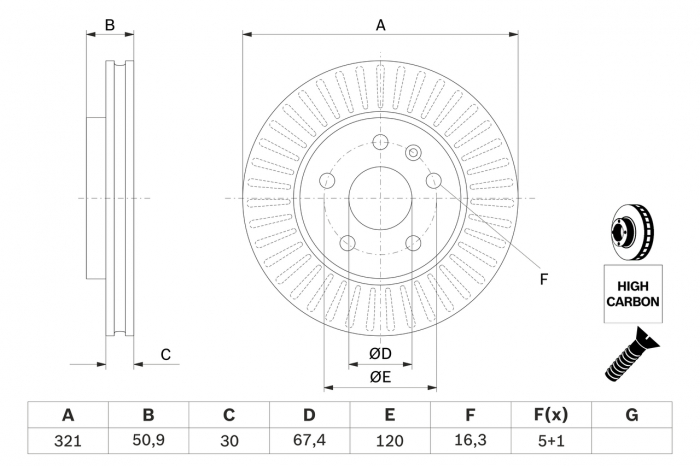 Disc frana fata BOSCH 0986479544 [4]