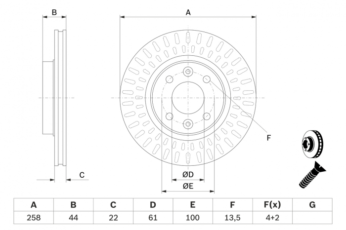 Disc frana fata BOSCH 0986479a86 [4]
