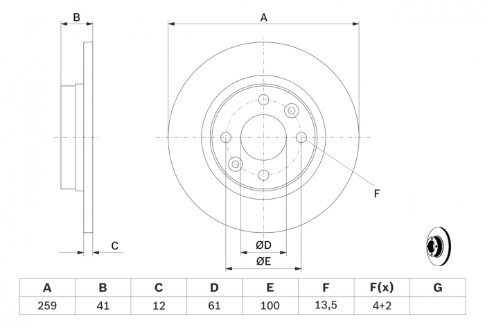 Disc frana fata BOSCH 0986479164 [4]