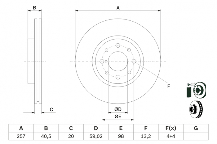 Disc frana fata BOSCH 0986478515 [3]