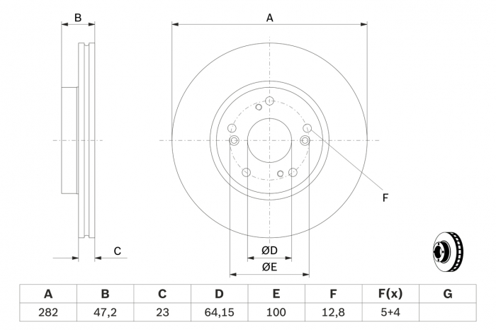 Disc frana fata BOSCH 0986479364 [1]