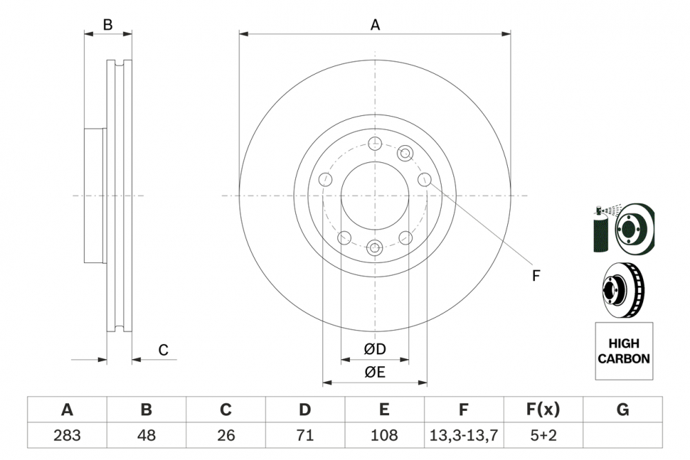 Disc frana fata BOSCH 0986479193 [3]