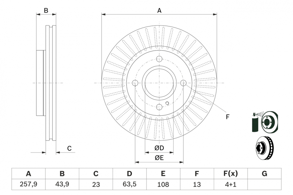 Disc frana fata BOSCH 0986479566 [2]