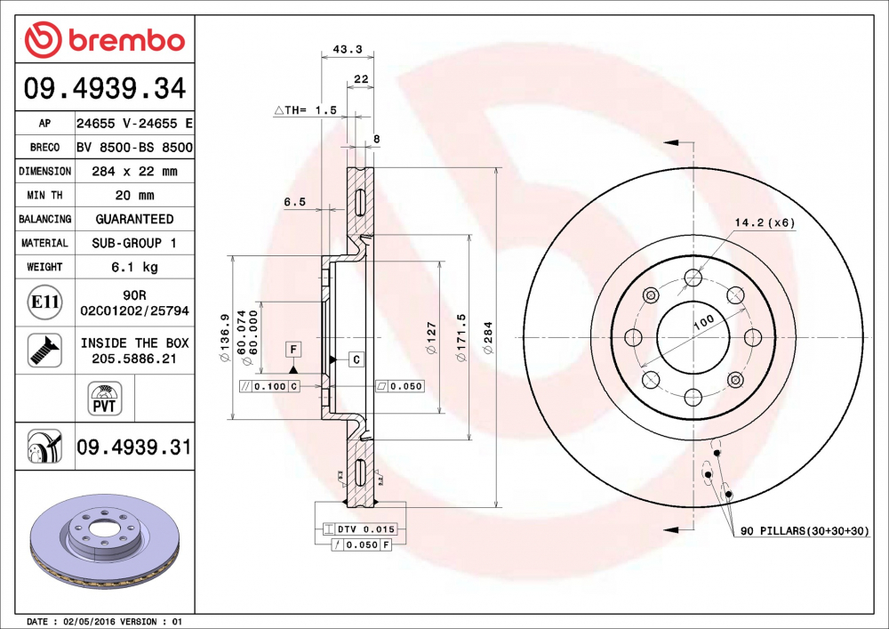 Placute frana BREMBO 09.4939.31 [2]