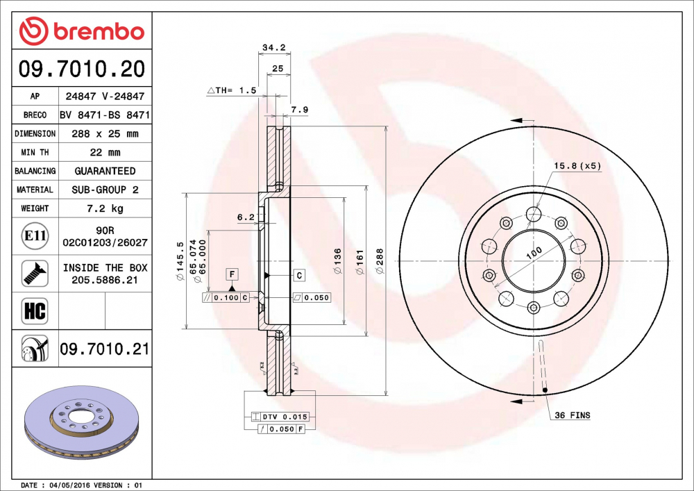 Placute frana BREMBO 09.7010.21 [2]