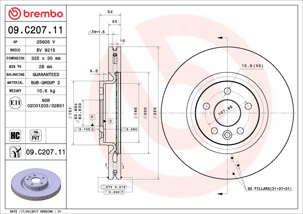 Placute frana BREMBO 09.C207.11 [2]