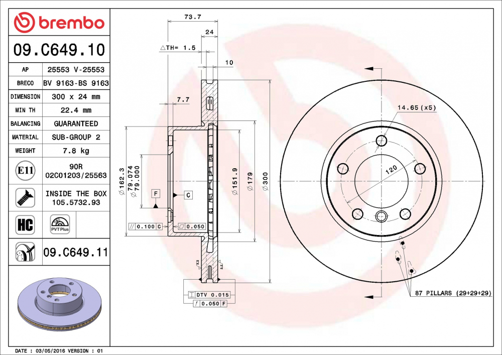Disc frana BREMBO 09.C649.11 [2]