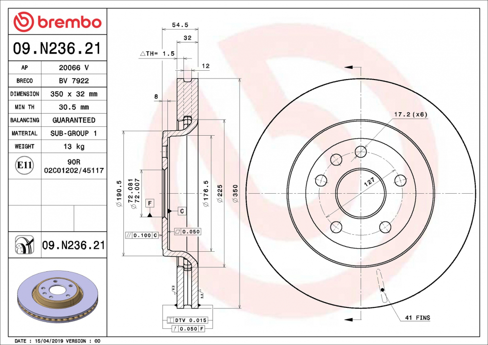 Placute frana BREMBO 09.N236.21 [1]
