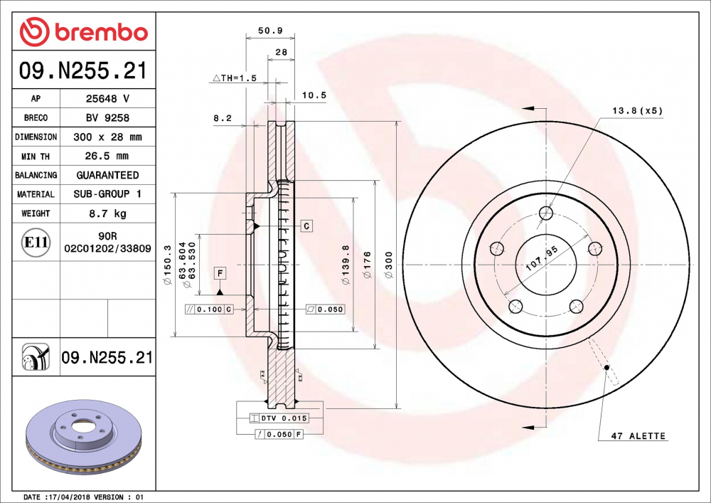 Placute frana BREMBO 09.N255.21 [1]