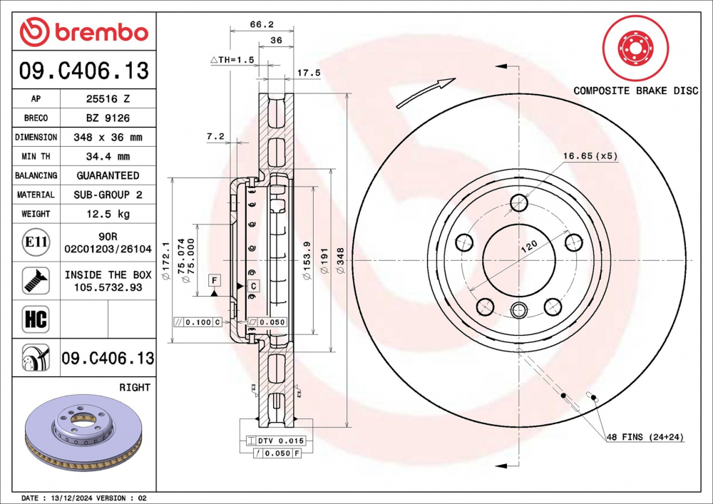 Placute frana BREMBO 09.C406.13 [2]