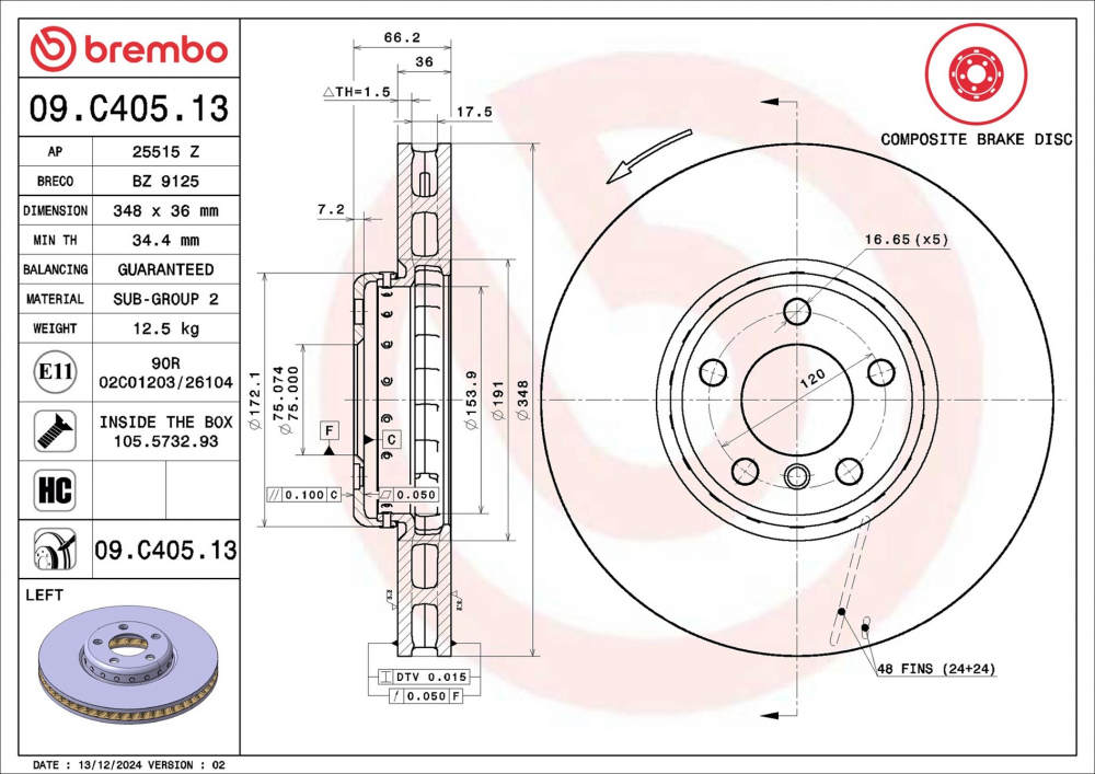 Placute frana BREMBO 09.C405.13 [1]
