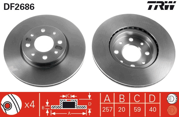 Disc frana fata TRW DF2686 [2]