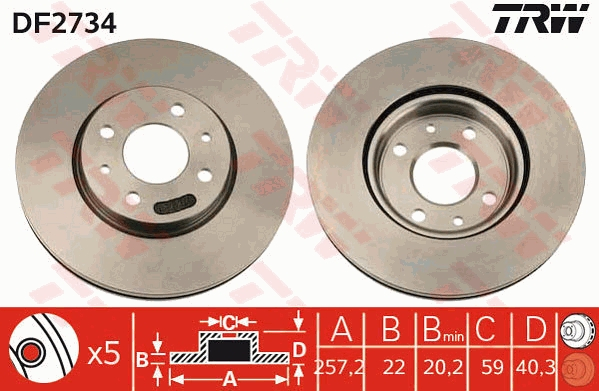 Disc frana fata TRW DF2734 [1]