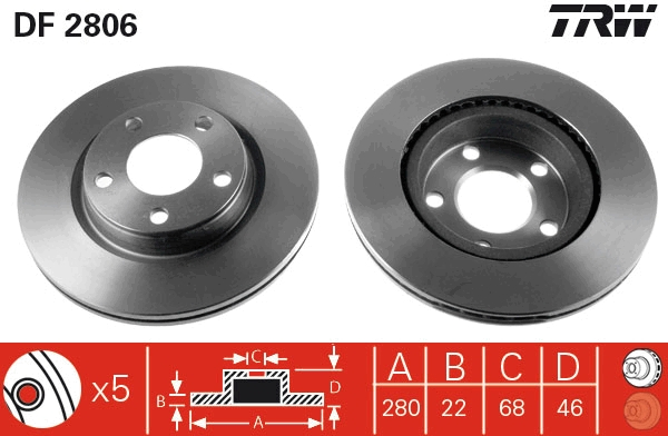 Disc frana fata TRW DF2806 [2]
