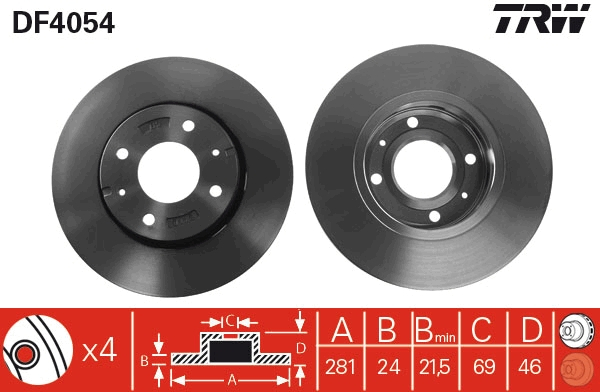 Disc frana fata TRW DF4054 [2]