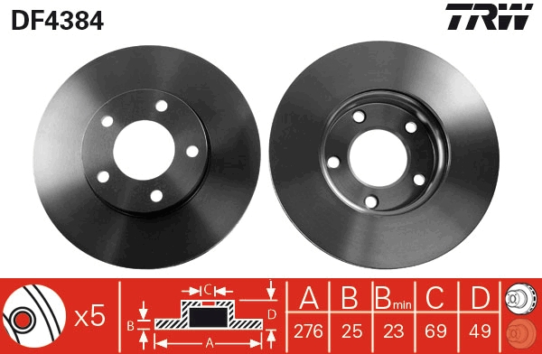 Disc frana fata TRW DF4384 [2]