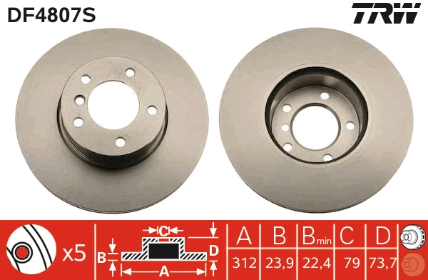 Disc frana fata TRW DF4807S [2]