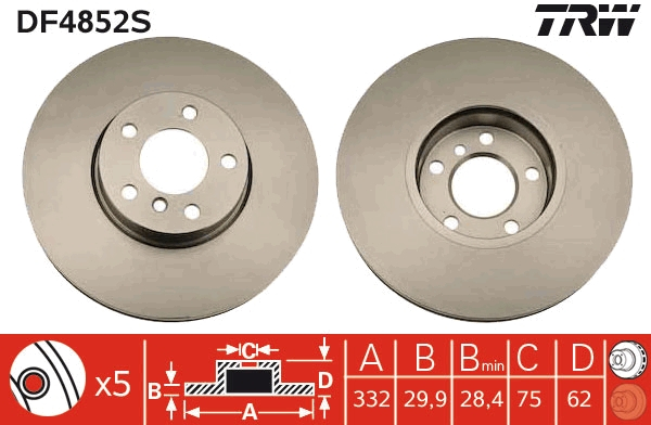Disc frana fata TRW DF4852S [1]