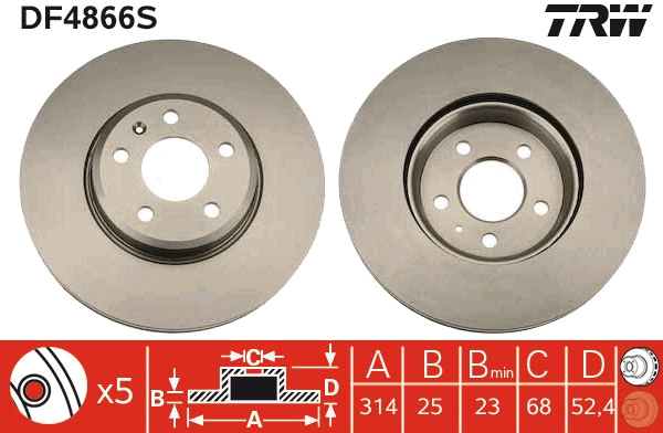 Disc frana fata TRW DF4866S [2]
