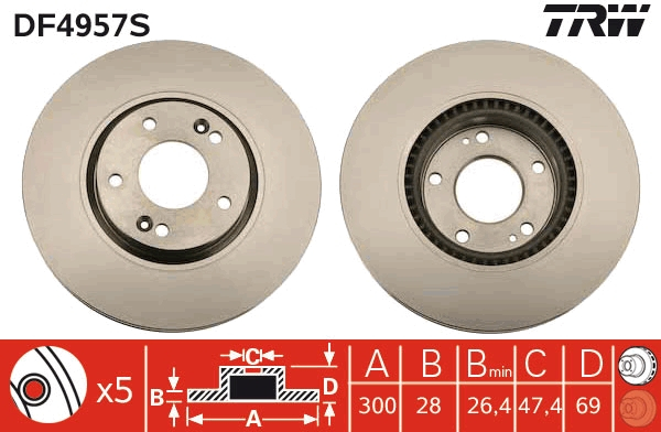 Disc frana fata TRW DF4957S [2]
