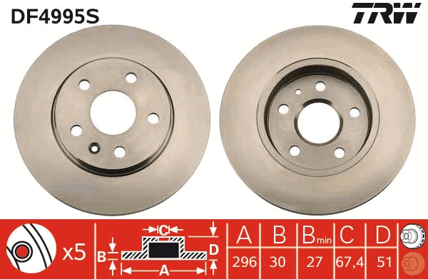 Disc frana fata TRW DF4995S [2]