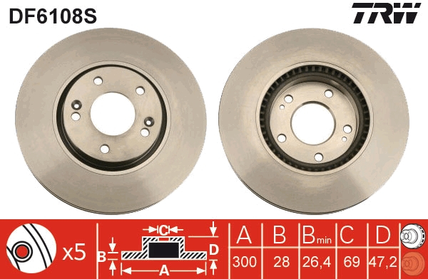 Disc frana fata TRW DF6108S [2]