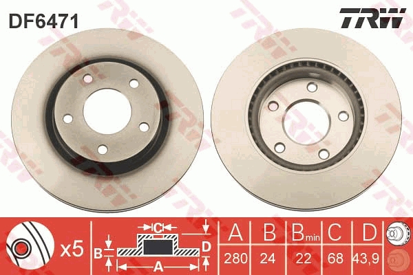 Disc frana fata TRW DF6471 [2]