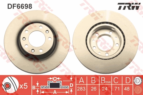 Disc frana fata TRW DF6698 [2]