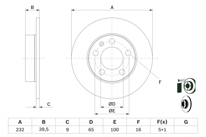Disc frana ps BOSCH 0986478868 [2]
