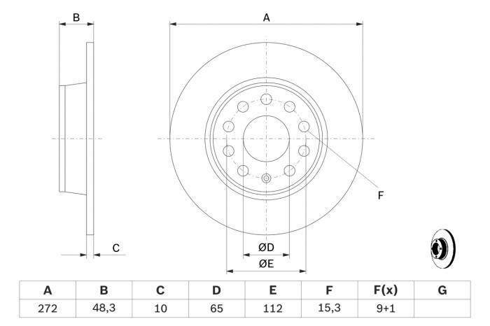 Disc frana spate BOSCH 0986479677 [4]