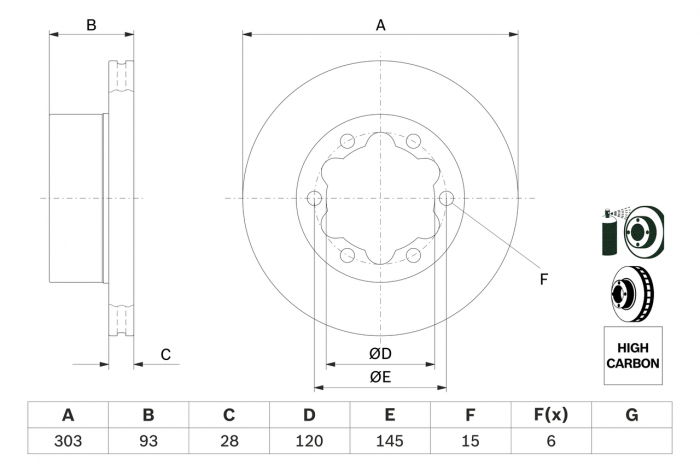 Disc frana spate BOSCH 0986479296 [2]