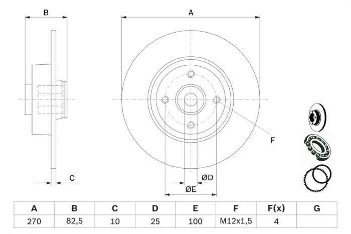 Disc frana spate BOSCH 0986479274 [2]