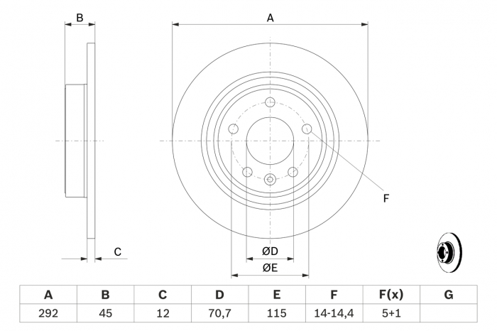 Disc frana spate BOSCH 0986479646 [3]