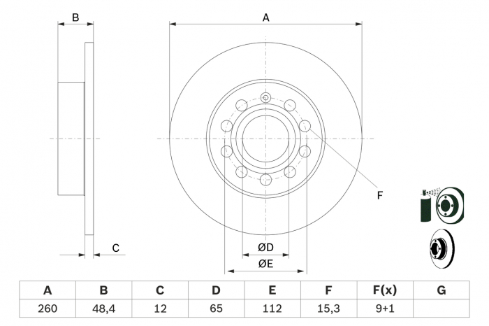 Disc frana spate BOSCH 0986479b78 [5]