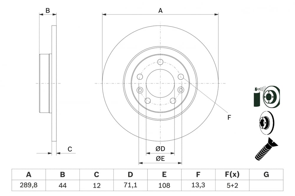 Disc frana spate BOSCH 0986479130 [5]