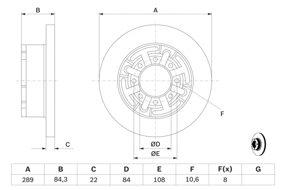 Disc frana spate BOSCH 0986478886 [4]