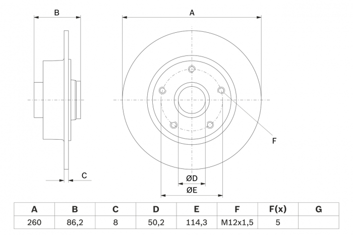 Disc frana spate BOSCH 0986479708 [3]