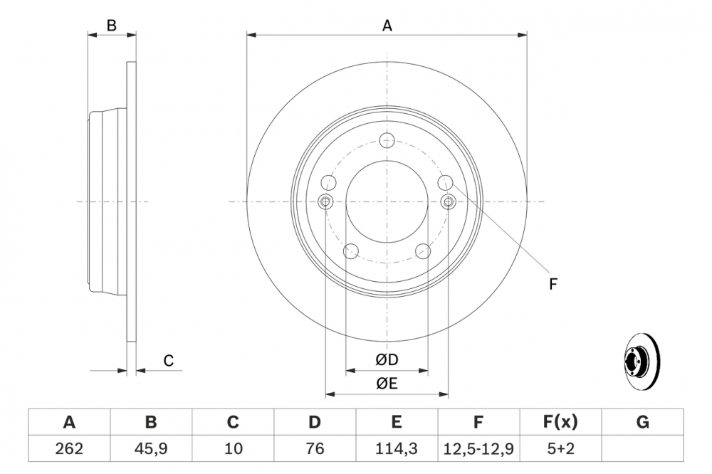 Disc frana spate BOSCH 0986479052 [4]