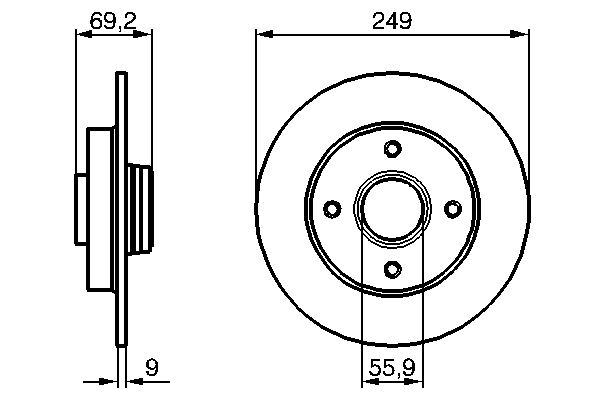 Disc frana spate BOSCH 0986479255 [4]