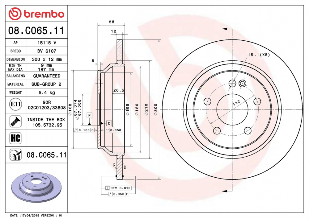 Placute frana BREMBO 08.C065.11 [1]