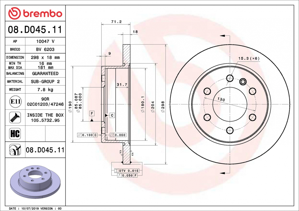 Placute frana BREMBO 08.D045.11 [2]