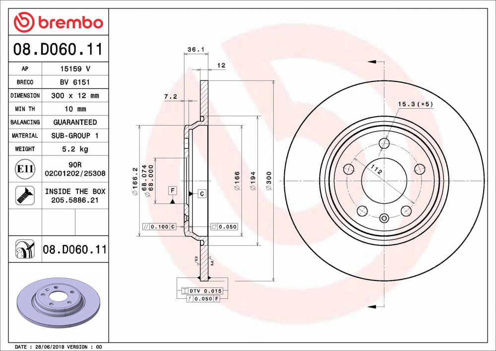 Disc frana BREMBO 08.D060.11 [2]
