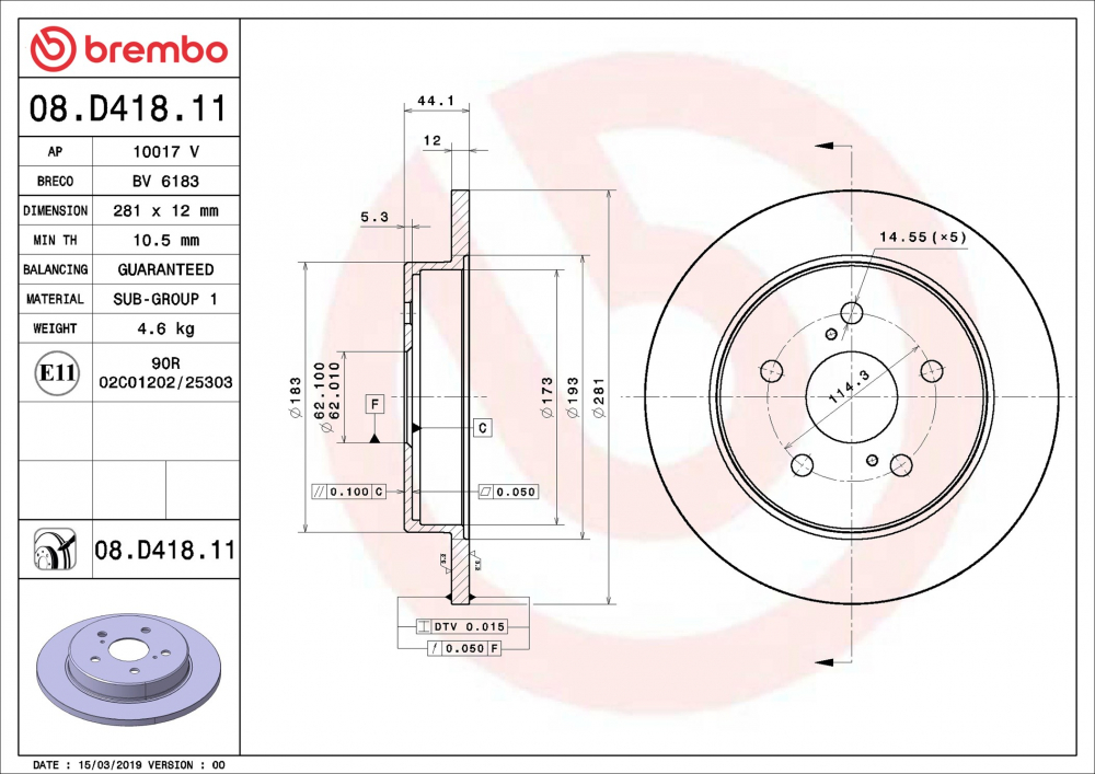 Placute frana BREMBO 08.D418.11 [1]