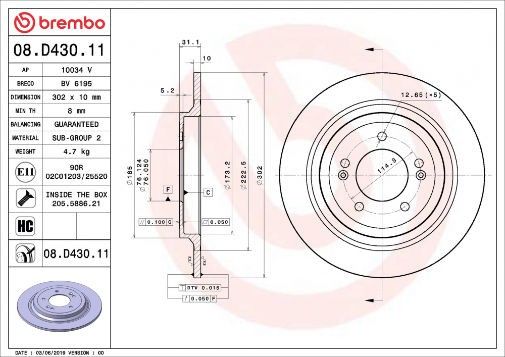 Placute frana BREMBO 08.D430.11 [1]