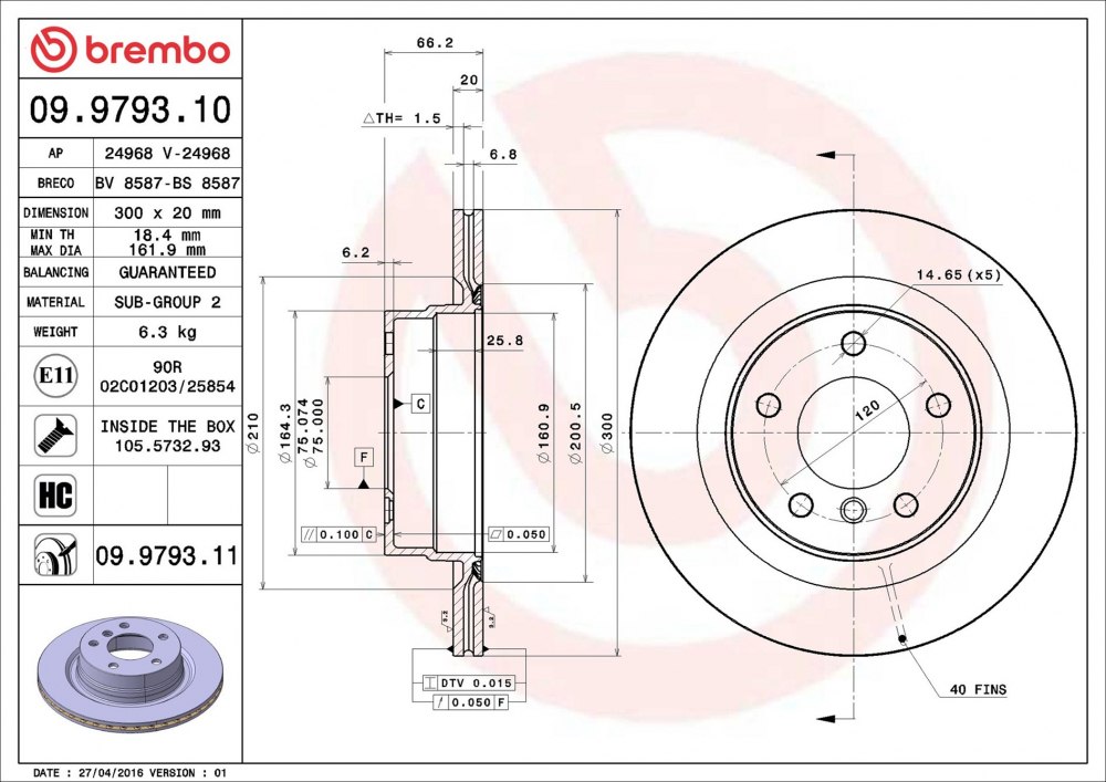 Placute frana BREMBO 09.9793.11 [1]