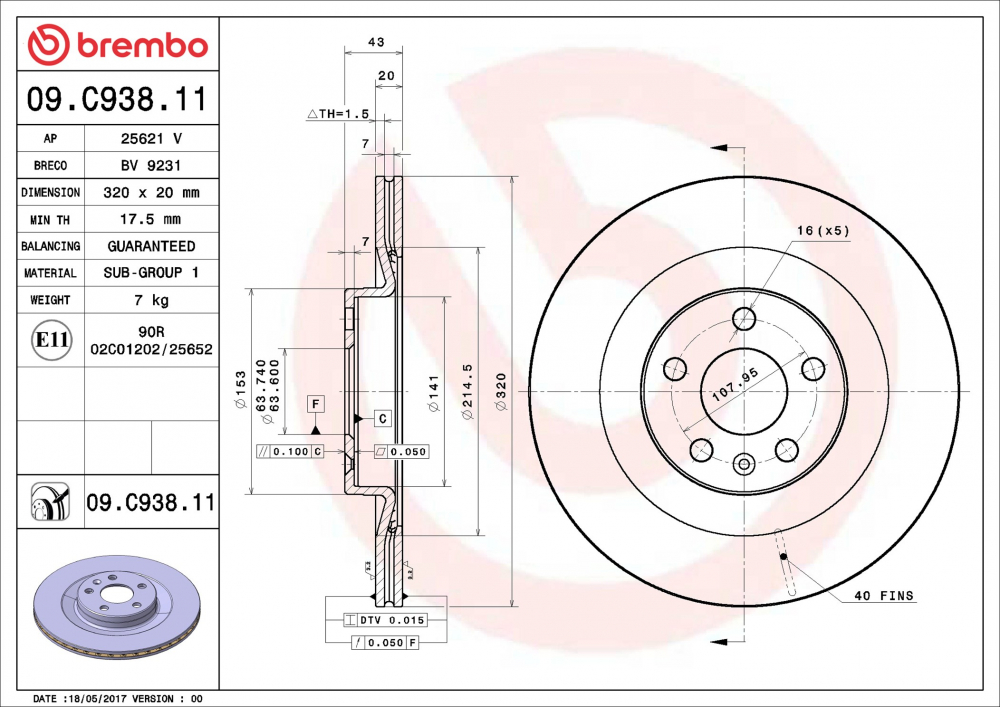 Placute frana BREMBO 09.C938.11 [1]