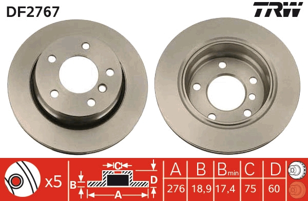 Disc frana spate TRW DF2767 [1]