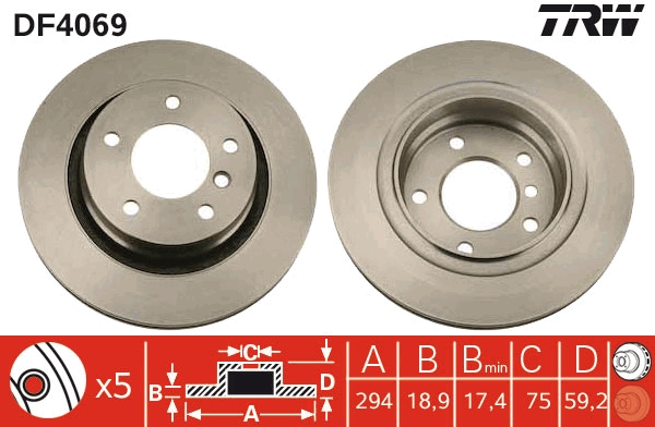 Disc frana spate TRW DF4069 [2]
